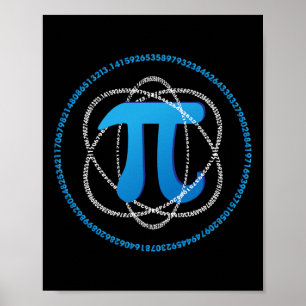 Atom Pi Day Math Science Älskare Gift Poster