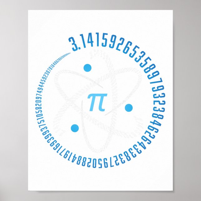 Atom Pi Math Science Stem Gift 3.14 Pi Day Poster (Framsidan)