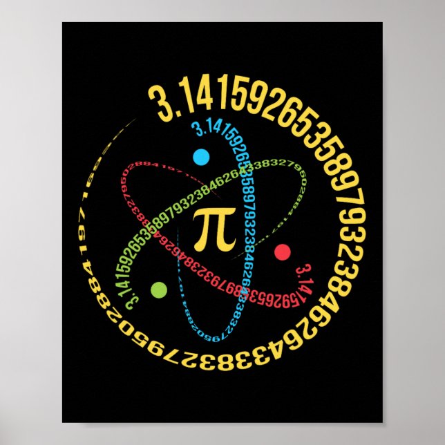 Atom Pi Math Science Stem Gifts 3.14 Pi Day Poster (Framsidan)