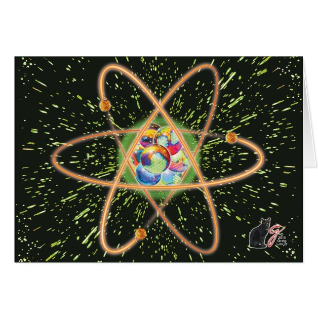 Atom- radikal hälsningskort (Framsidan Horizontal)