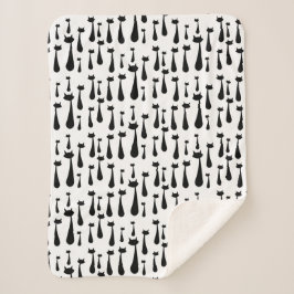 Atom- Retro svart kattSilhouettemönster