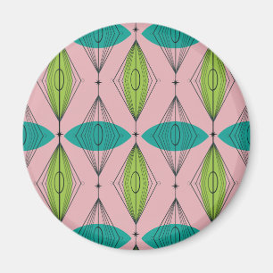 Atom- rosa Ogee & Starburst rundamagnet Magnet