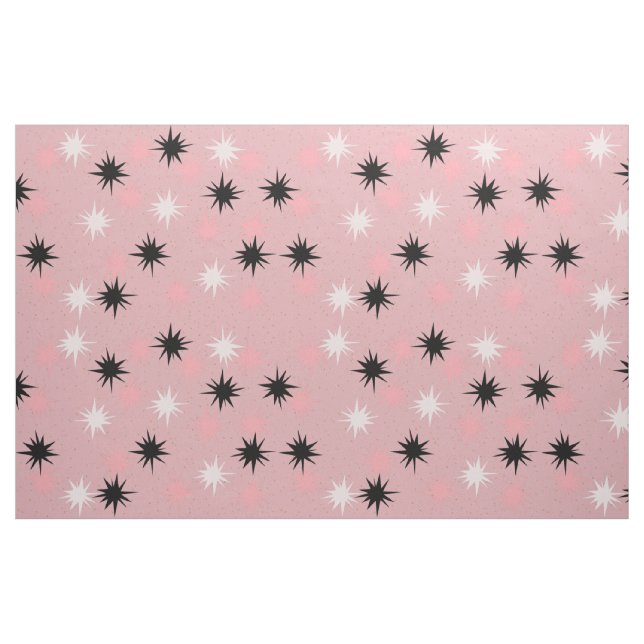 Atom- rosa Starbursts kammat bomullstyg Tyg (Fat Quarter)
