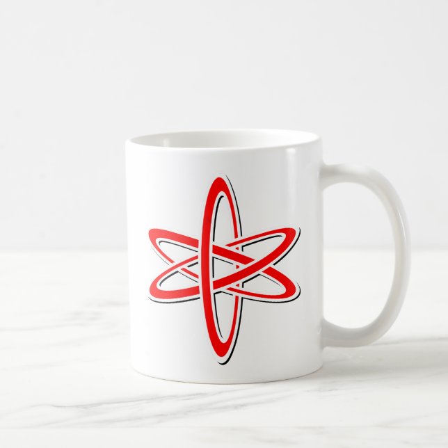 Atom- rött kaffemugg (Höger)