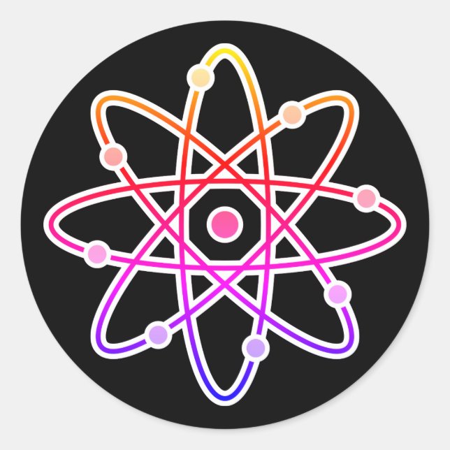 Atom Runt Klistermärke (Framsida)
