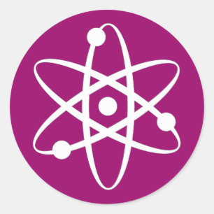 atom runt klistermärke