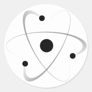 Atom- samlas strukturerar runt klistermärke