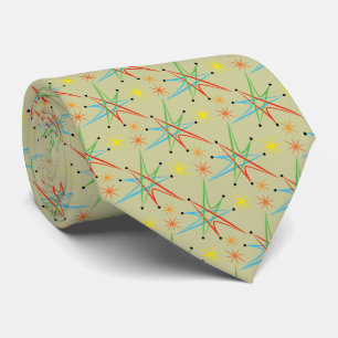 Atom- Starburst Retro mångfärgat mönster Slips