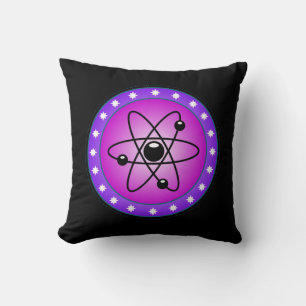 Atom Symbol på en rosa bakgrund Kudde