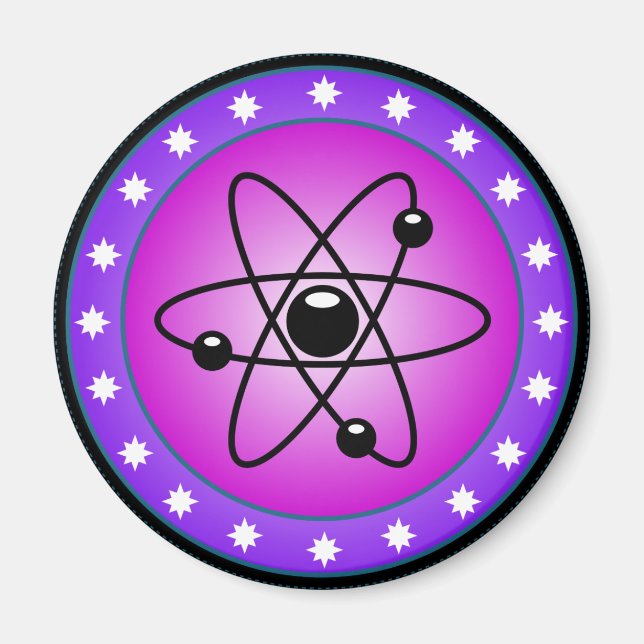 Atom Symbol på en Rosa bakgrund Magnet (Framsidan)