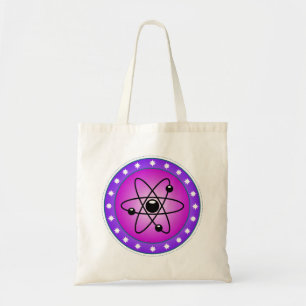 Atom Symbol på en Rosa bakgrund Tygkasse