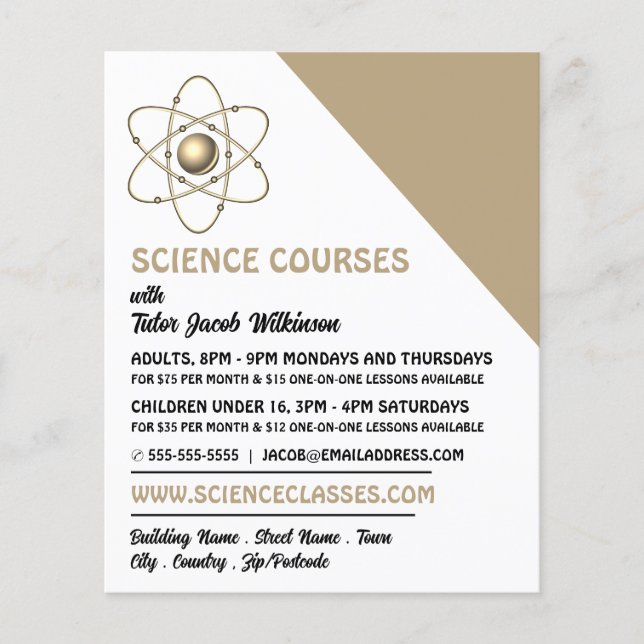 Atom Symbol, Science Course Advertising Flygblad (Framsidan)