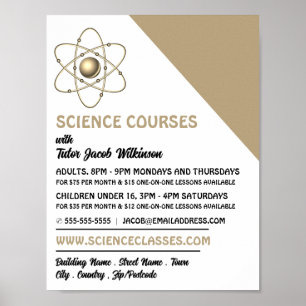 Atom Symbol, Science Course Advertising Poster