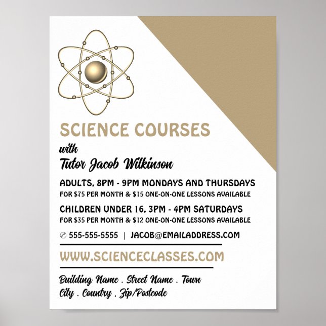 Atom Symbol, Science Course Advertising Poster (Framsidan)