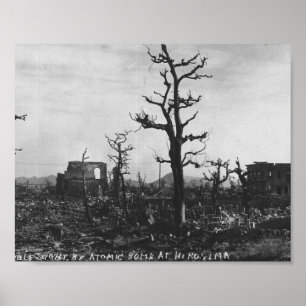 Atom- WWII bombarderar fotoet av Hiroshima Poster