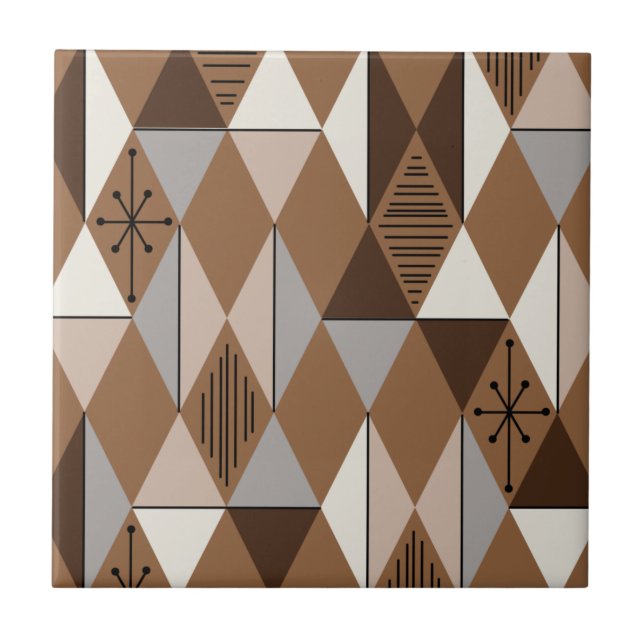 Atomålder Art Diamonds Coffee Brown Kakelplatta (Framsidan)