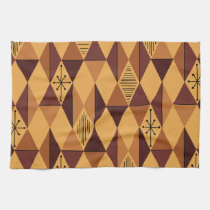 Atomålder Art Diamonds Ochre Maroon Kökshandduk