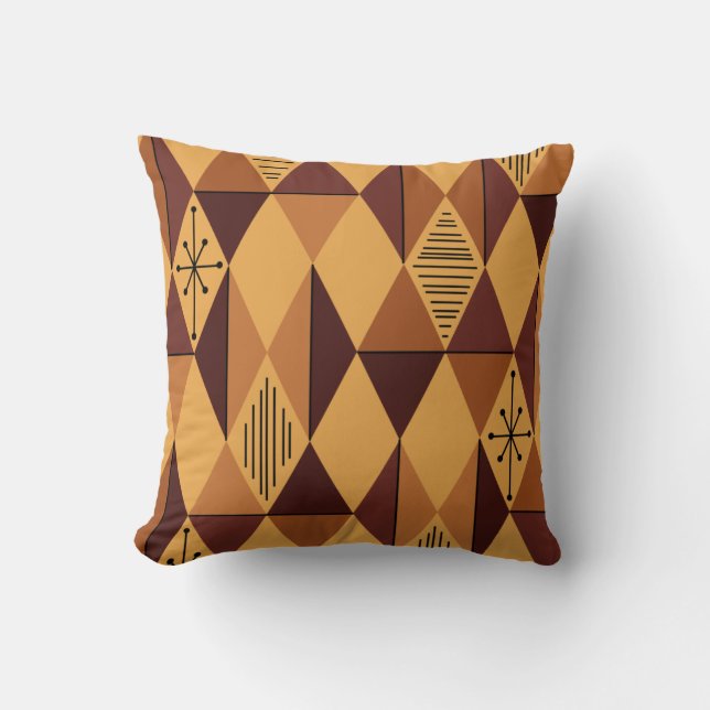 Atomålder Art Diamonds Ochre Maroon Kudde (Framsida)