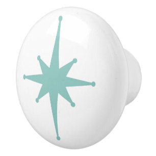 Atomålder Retro 50s Starburst Light Turcos Knopp