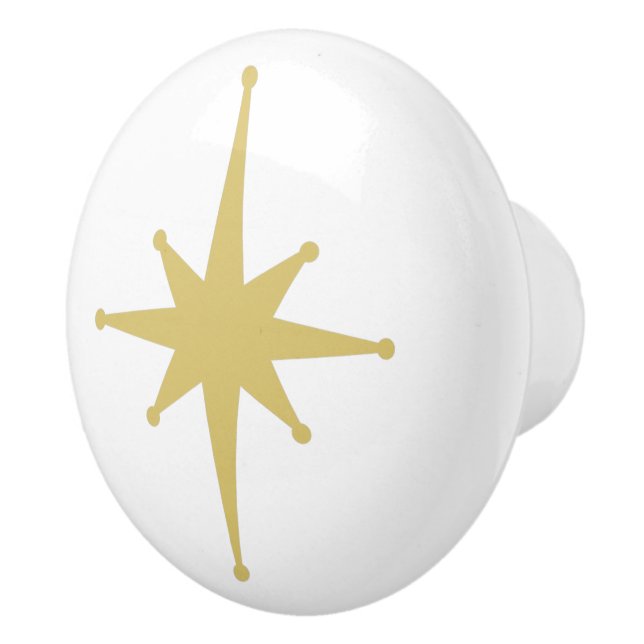 Atomålder Retro 50s Starburst Single i Mustard Knopp (Höger)