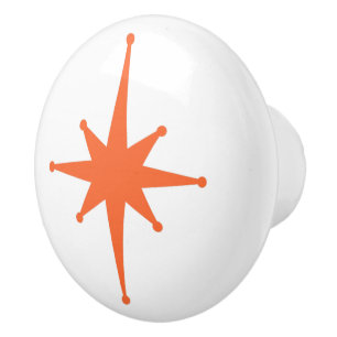 Atomålder Retro 50s Starburst Single in Orange Knopp