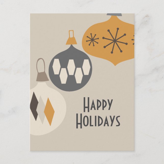 Atomålder Retro Ornaments Glad helg (Framsida)