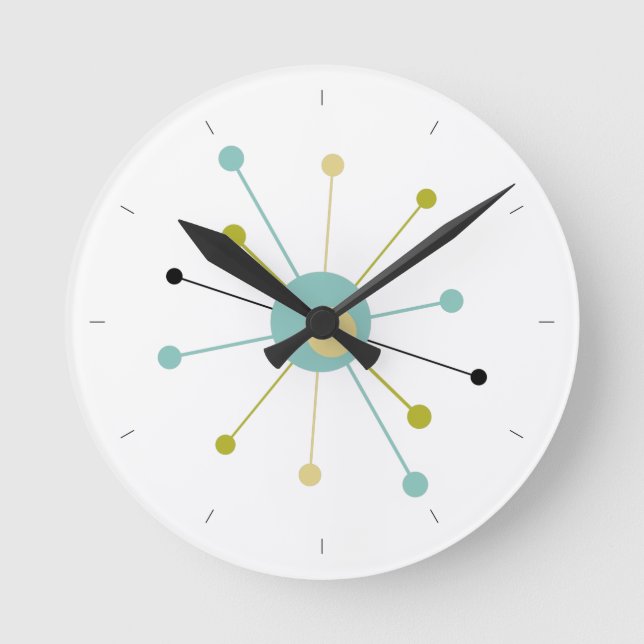 Atomåldern börjar med Linjer i mitten av århundrad Rund Klocka (Framsida)