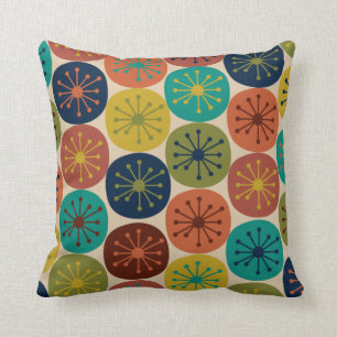 Atomåldern Dots Retro Mönster i mitten av århun Kudde