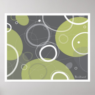 Atomåldern i Abstrakten Olive Poster