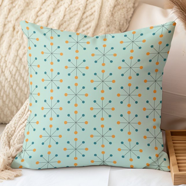 Atomåldern, MCM Mønster Aqua, Orange, Turkos Kudde (Skapare uppladdad)