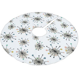 Atomåldern Starburst Mid Century Modern jul Julgransmatta Borstad Polyester