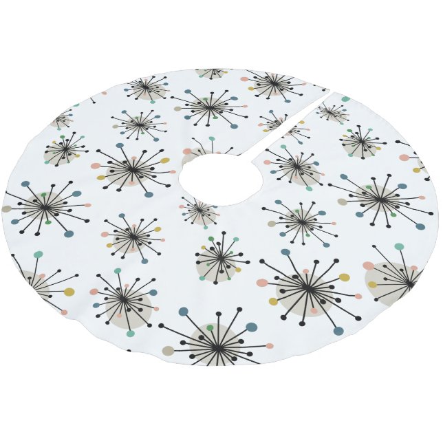 Atomåldern Starburst Mid Century Modern jul Julgransmatta Borstad Polyester (Vinklad)