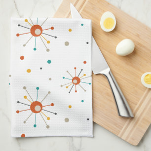 Atomåldern Starburst Polka dots, modern medelårhun Kökshandduk