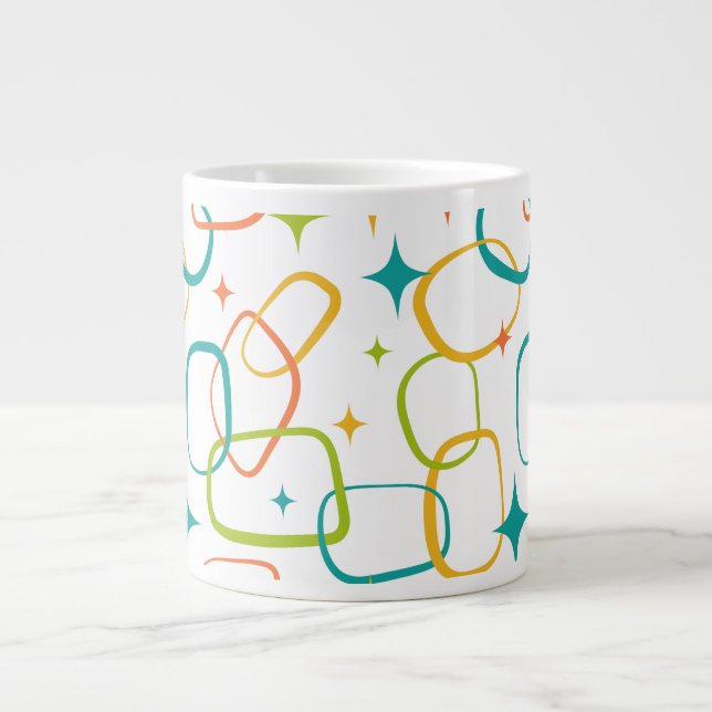 Atomålders Mid-Century Retro Glitter Kaffemugge Jumbo Mugg (Framsidan)