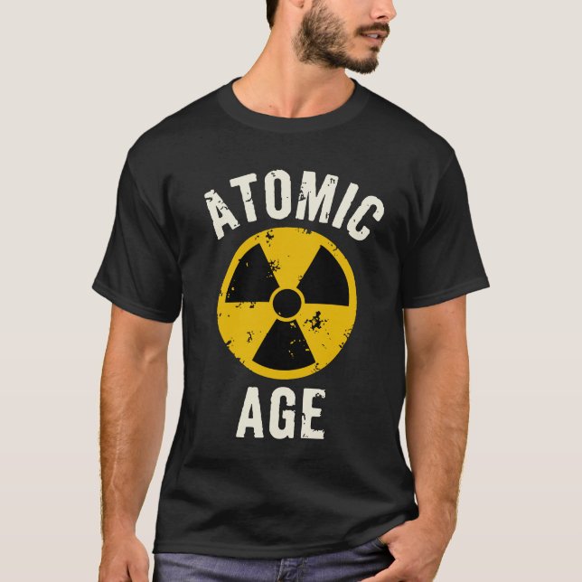 Atomålders radioaktiv varningssymbol t shirt (Framsida)