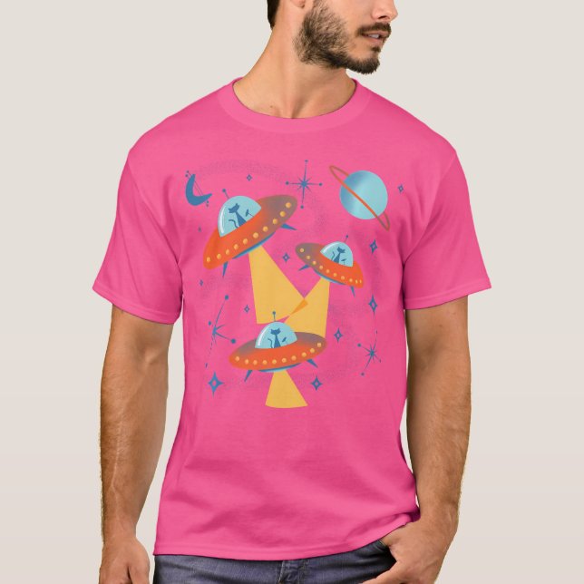 Atomålderskadets katter i flygande sågsuffar t shirt (Framsida)