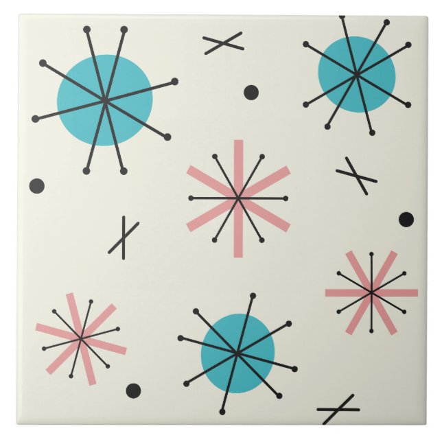 Atomåldersplanering Starbursts Kakelplatta (Framsidan)