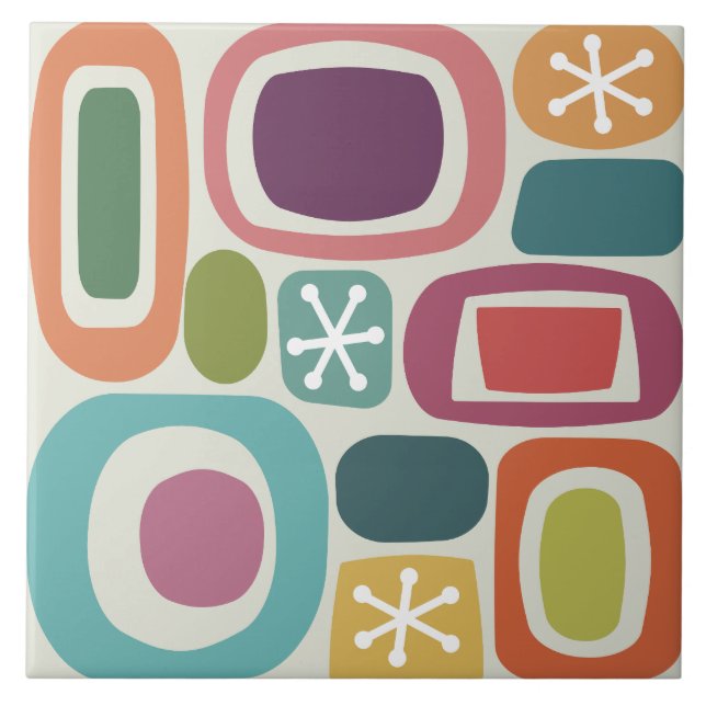 Atomålseldstenar, färgstarka kakelplatta (Framsidan)