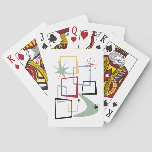 Atomålsskorstenar Stars Boomerang Mid Century Casinokort (Baksidan)