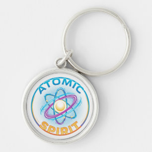 Atomanda: vetenskap och spiritualitet - föreningen rund silverfärgad nyckelring