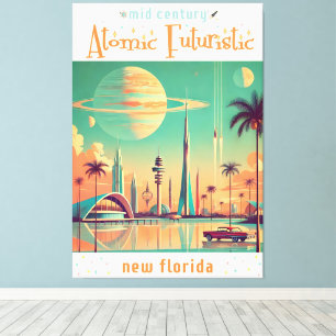 Atomär Futuristisk Ny Florida Canvastryck