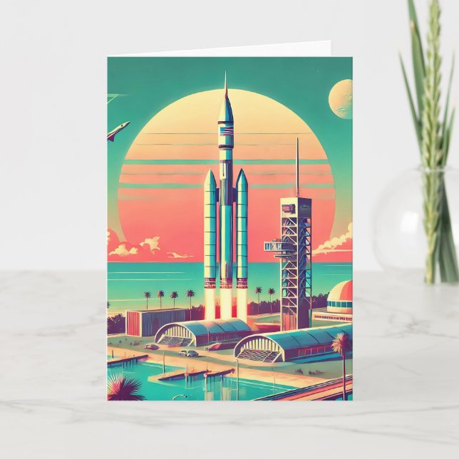 Atomär Futuristisk Ny Florida-Startplats Kort (Framsida)