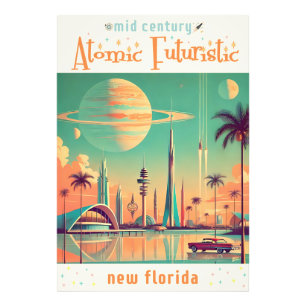 Atomär Futuristisk Nya Florida Fototryck