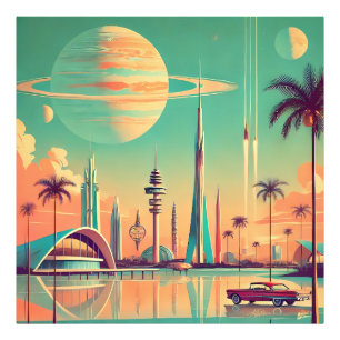 Atomär Futuristisk Nya Florida Fototryck