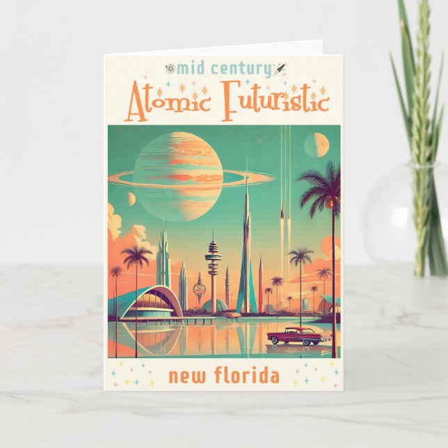 Atomär Futuristisk Nya Florida Kort (Framsida)