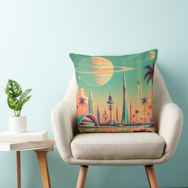 Atomär Futuristisk Nya Florida Kudde (Stol)