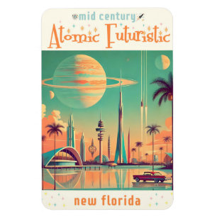 Atomär Futuristisk Nya Florida Magnet
