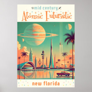 Atomär Futuristisk Nya Florida Poster