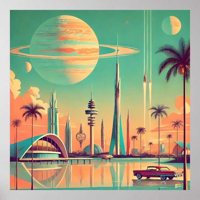 Atomär Futuristisk Nya Florida Poster (Framsidan)