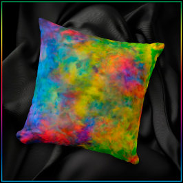 Atomär Tie-Dye Psykedeliska regnbågsfärger Kudde